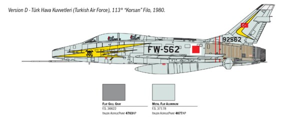 Збірна модель 1/72 Літак F-100F Super Sabre Italeri 1398 детальное изображение Самолеты 1/72 Самолеты