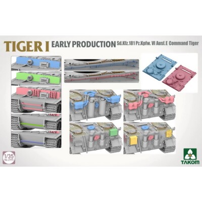 Збірна модель 1/35 Танк Тигр I Ранній випуск Командний тигр Sd.Kfz.181 Pz.Kpfw.VI Ausf.E (з фігуркою Міхаеля Віттмана) Takom 2195 детальное изображение Бронетехника 1/35 Бронетехника