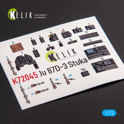 Junkers JU 87D-3 Stuka 3D interior decal for Special Hobby kit 1/72 KELIK K72045 детальное изображение 3D Декали Афтермаркет