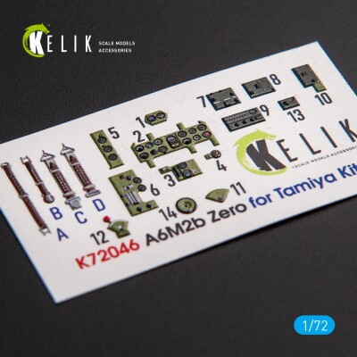 A6M2B Zero 3D interior decal for Tamiya kit 1/72 KELIK K72046 детальное изображение 3D Декали Афтермаркет