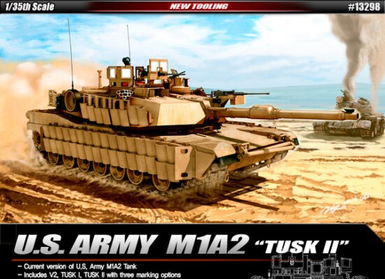 Сборная модель 1/35 танк U.S. Army M1A2 Абрамс TUSK II Академия 13298 детальное изображение Бронетехника 1/35 Бронетехника