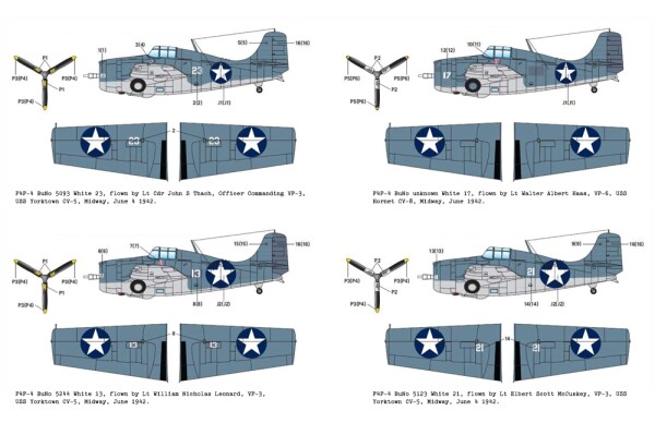 Збірна модель 1/48 Літак Grumman F4F-4 Wildcat - Битва за Мідвей, 1942 р. (нова прес-форма) Academy 12355 детальное изображение Самолеты 1/48 Самолеты
