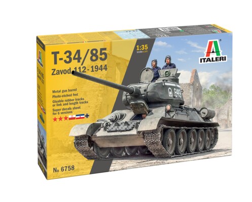 Збірна модель 1/35 Танк Т-34/85 Завод 112 - 1944 Italeri 6758 детальное изображение Бронетехника 1/35 Бронетехника