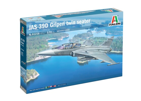 Збірна модель 1/72 Літак JAS-39D Gripen Twin Seater Italeri 91216 детальное изображение Самолеты 1/72 Самолеты