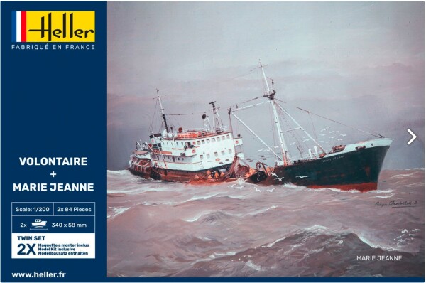 Сборная модель 1/200 Рыболовное судно Volontaire + Marie Jeanne Twin Хеллер 85604 детальное изображение Флот 1/200 Флот