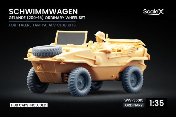 Набір коліс для Schwimmwagen Gelände v2 (200-16) від Italeri, Tamiya, AFV club ScaleX WW-35015 детальное изображение Колёса Афтермаркет