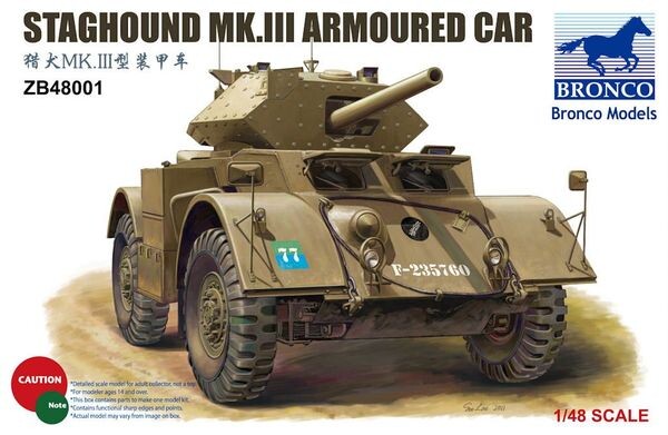 Сборная модель 1/48 Бронеавтомобиль Staghound Mk.III Bronco ZB48001 детальное изображение Бронетехника 1/48 Бронетехника