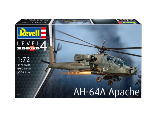 Збірна модель 1/72 Вертоліт AH-64A Apache Revell 03824 детальное изображение Вертолеты 1/72 Вертолеты