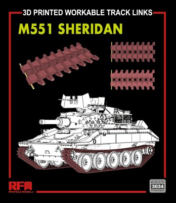 Збірна модель 1/35 Робочі траки танка M551 Sheridan Rye Field Model RFM 3034 детальное изображение Траки Афтермаркет