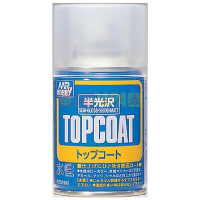 Mr. Top Coat Semi-Gloss Spray (88 ml)  / Semi-gloss varnish in aerosol детальное изображение Лаки Модельная химия