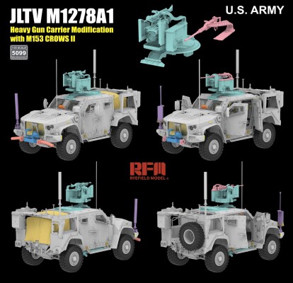 Збірна модель 1/35 Бронеавтомобіль JLTV M1278A1 з M153 CROWS II (2в1) Rye Field Model RM-5099 детальное изображение Автомобили 1/35 Автомобили