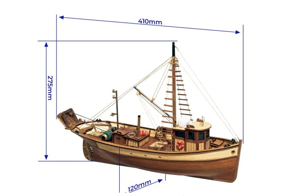 Scale wooden model 1/45 Spanish fishing boat &quot;Palamos&quot; OcCre 12000 детальное изображение Корабли Модели из дерева