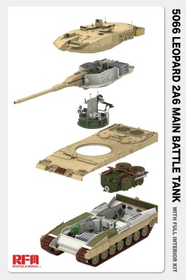 Збірна модель 1/35 Танк Leopard 2А6 з повним інтер'єром RFM RM-5066 детальное изображение Бронетехника 1/35 Бронетехника