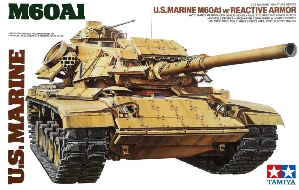 Збірна модель 1/35 Танк M60A1 морської піхоти США з динамічним захистом Tamiya 35157 детальное изображение Бронетехника 1/35 Бронетехника