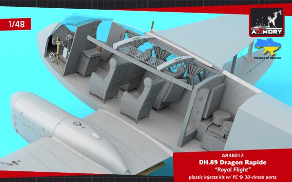 Сборная модель 1/48 Ближнемагистральный авиалайнер DH.89 Dragon Rapide «Королевский полет» Armory детальное изображение Самолеты 1/48 Самолеты
