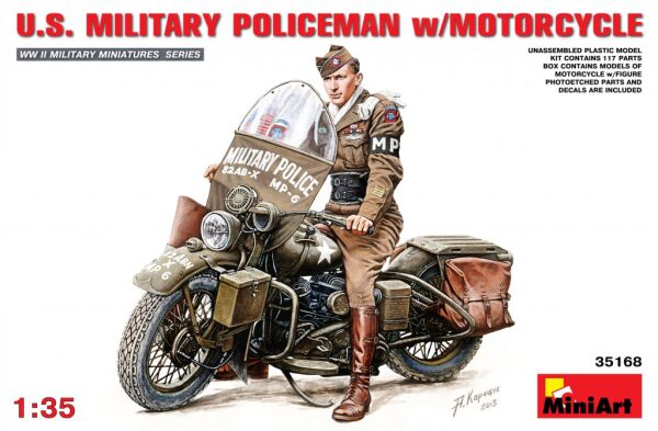 Американський військовий поліцейський на мотоциклі детальное изображение Автомобили 1/35 Автомобили