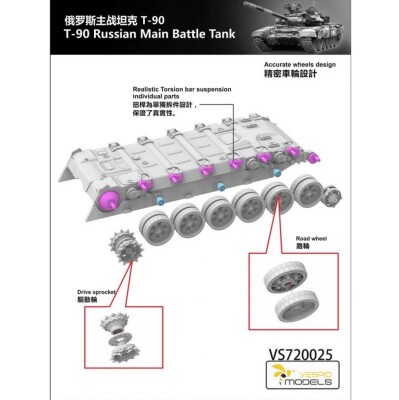 Збірна модель 1/72 Танк Т-90 Vespid Models VS720025 детальное изображение Бронетехника 1/72 Бронетехника