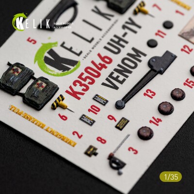 Bell UH-1 Y Venom 3D декаль интерьер для комплекта Trumpeter 1/35 KELIK K35046 детальное изображение 3D Декали Афтермаркет