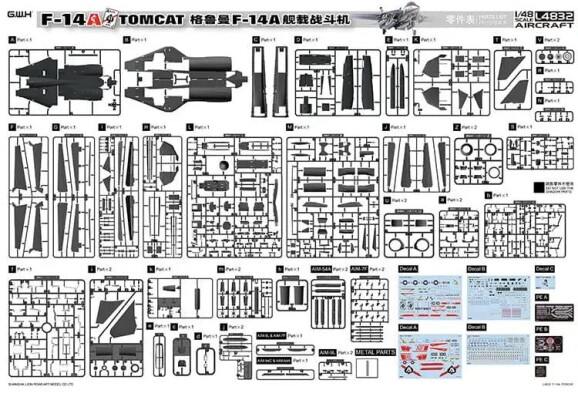 Збірна модель 1/48 Літак F-14A Tomcat Great Wall Hobby L4832 детальное изображение Самолеты 1/48 Самолеты