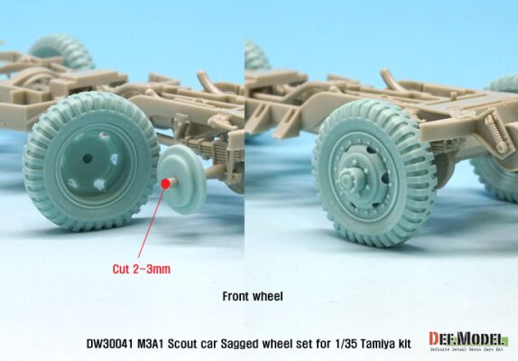 US M3A1 Scout car Sagged Wheel set ( for Tamiya 1/35) детальное изображение Смоляные колёса Афтермаркет