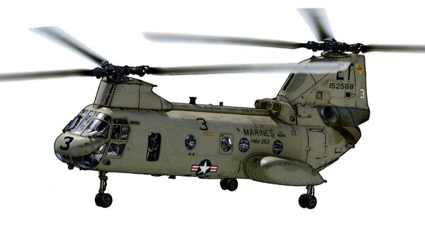 Транспортний гелікоптер CH-46F &quot;sea knight&quot; детальное изображение Вертолеты 1/72 Вертолеты