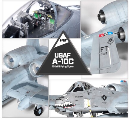 Збірна модель 1/48 Літак А-10C Thunderbolt II 75-а винищувальна авіагрупа «Flying Tigers» Academy 12348 детальное изображение Самолеты 1/48 Самолеты