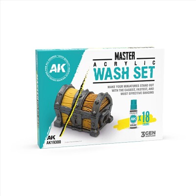 Полный набор акриловых смывок Master Acrylic Wash Set (18 цветов) AK-Interactive 19300 детальное изображение Смывки Weathering