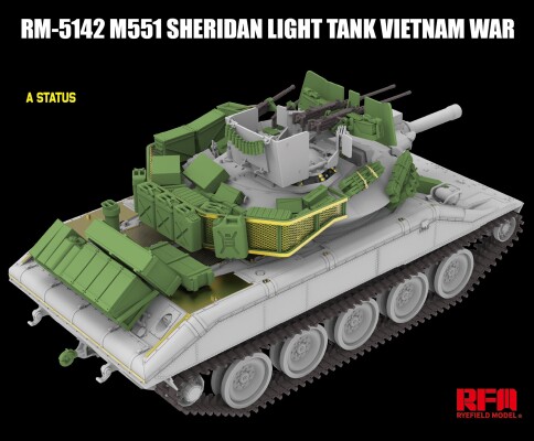 Збірна модель 1/35 Легкий танк М551 Sheridan (В'єтнамська війна) Rye Field Model RFM 5142 детальное изображение Бронетехника 1/35 Бронетехника