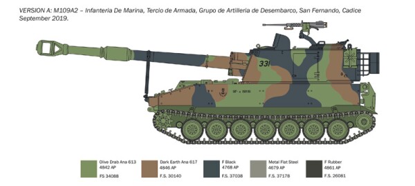 Збірна модель 1/35 САУ М109 A2/A3/G Italeri 6589 детальное изображение Артиллерия 1/35 Артиллерия