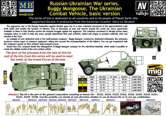 Збірна модель 1/35 Баггі Мангуст - українська бойова машина (базова версія) MasterBox 35239 детальное изображение Автомобили 1/35 Автомобили