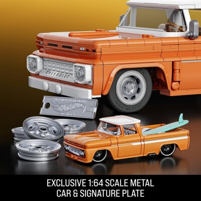 Коллекционная машинка-конструктор Hot Wheels Brick Shop Elite Custom '62 Chevy Pickup (JFT20) детальное изображение Hot Wheels 