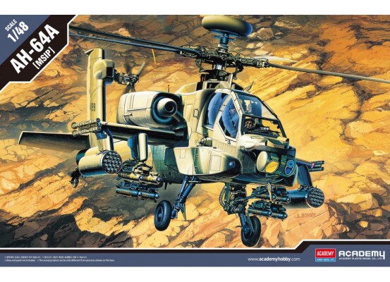 Збірна модель 1/48 Вертоліт AH-64A Apache Academy 12262 детальное изображение Вертолеты 1/48 Вертолеты