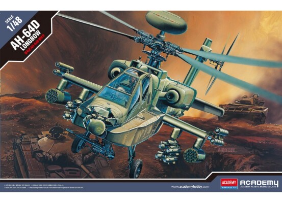 Збірна модель 1/48 Вертоліт AH-64D LONGBOW Apache Academy 12268 детальное изображение Вертолеты 1/48 Вертолеты