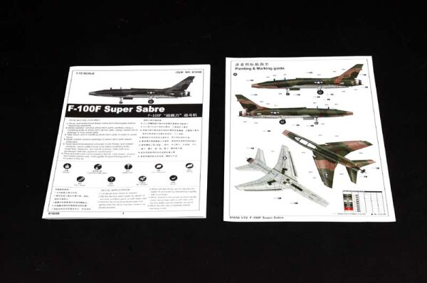 Сборная модель 1/72 Сверхзвуковой истребитель F-100F Super Sabre Трумпетер 01650 детальное изображение Самолеты 1/72 Самолеты