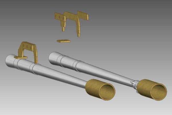 Metal barrel for anti-aircraft installation ZU-23-2 23 mm 2A14 L/87.5, scale 1:35 детальное изображение Металлические стволы Афтермаркет