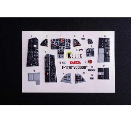 McDonnell F-101 B VooDoo 3D декаль інтер'єр для комплекту Zimi Model / KittyHawk 1/48 KELIK K48134 детальное изображение 3D Декали Афтермаркет