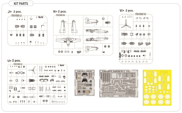 Scale model 1/72 Aircraft Messerschmitt Bf-109g GUSTAV LIMITED DUAL COMBO part 2 Eduard 2145 детальное изображение Самолеты 1/72 Самолеты