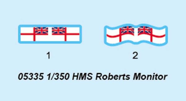 Сборная пластиковая модель 1/350 коробль HMS Roberts Monitor Трумпетер 05335 детальное изображение Флот 1/350 Флот