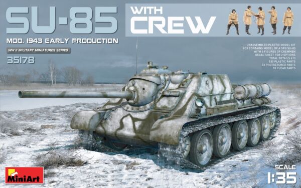 SU-85 early production with crew детальное изображение Бронетехника 1/35 Бронетехника