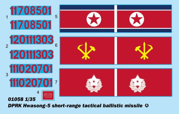 Сборная модель 1/35 Тактическая баллистическая ракета малой дальности КНДР Hwasong-5 Трумпетер 01058 детальное изображение Автомобили 1/35 Автомобили