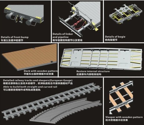 Німецька важка платформа-вагон 1/35 типу SSyms вантажопідйомністю 80 тонн   (версія з фототравленням) T-Model TK3501AG детальное изображение Железная дорога 1/35 Железная дорога