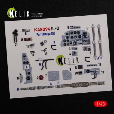 Іл-2 Штурмовик 3D декаль інтер'єр для комплекту Tamiya 1/48 KELIK K48094 детальное изображение 3D Декали Афтермаркет