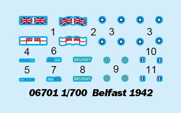 Британський крейсер Belfast 1942 детальное изображение Флот 1/700 Флот