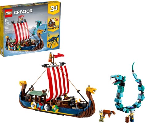 Конструктор LEGO Creator Корабль викингов и Мидгардский змей 31132 детальное изображение Creator Lego