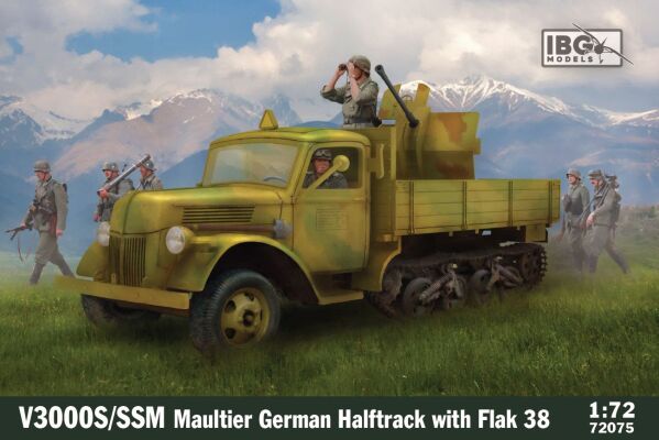 Сборная модель V3000S/SS M Maultier German Halftrack with Flak 38 детальное изображение Автомобили 1/72 Автомобили