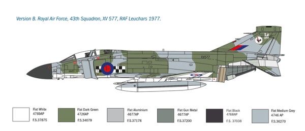 Збірна модель 1/72 Літак  F-4M Phantom FG.1 Italeri 1434 детальное изображение Самолеты 1/72 Самолеты