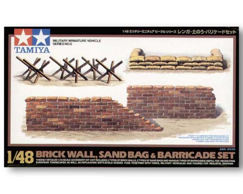 Scale model 1/48 Kit Brick Wall, Sandbag and Barricade Tamiya 32508 детальное изображение Аксессуары Диорамы