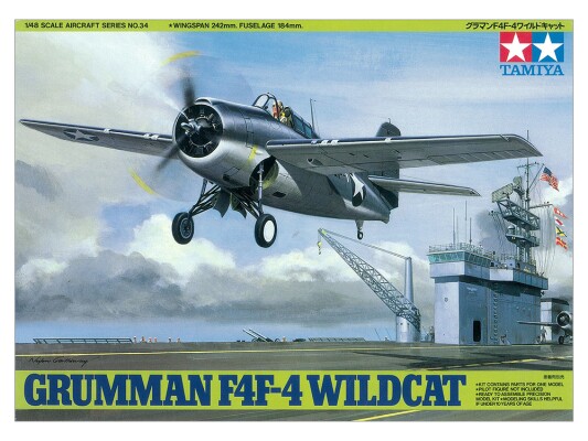 Збірна модель 1/48 Літак GRUMMAN F4F-4 WILDCAT Tamiya 61037 детальное изображение Самолеты 1/48 Самолеты