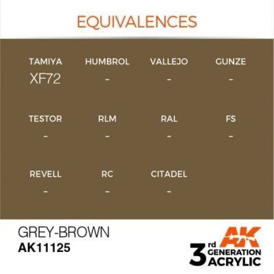 Acrylic paint GRAY-BROWN – STANDARD / GRAY-BROWN AK-interactive AK11125 детальное изображение General Color AK 3rd Generation