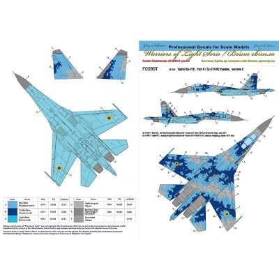 Foxbot 1:32 Ukrainian Air Force Su-27P decal, digital camouflage, part 2 детальное изображение Декали Афтермаркет
